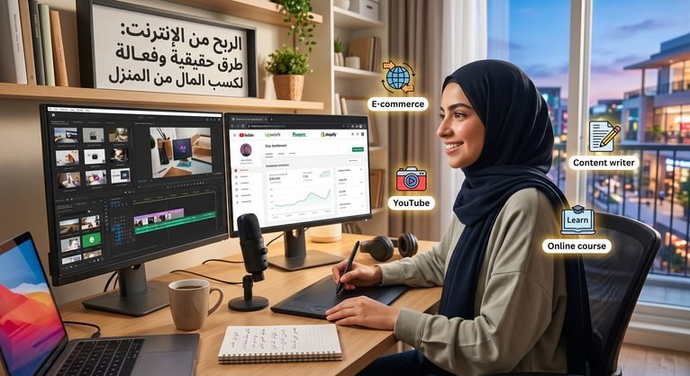 الربح من الإنترنت: طرق حقيقية وفعالة لكسب المال من المنزل